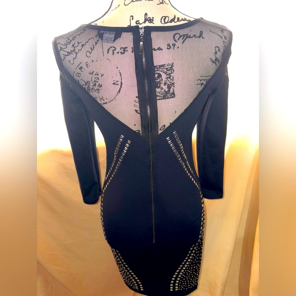 Stunning Bebe Black Dress With Bling Women’s Size Medium EUC Like New 🖤💎